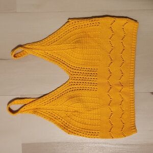 House of Harlow 1960 Yellow Knit Crop Top